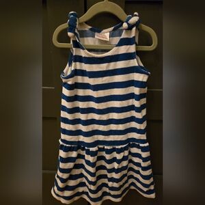Hanna Andersson Blue/White Striped Kids Terry Swim Coverup